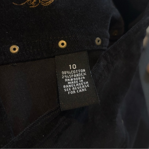 NWOT Hikit Jeans Rivet Studded Black Corduroy Long A-Line Pleated Skirt 10 - Picture 6 of 6